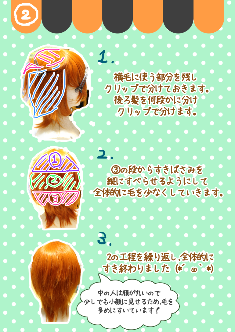 Uzivatel スワローテイル ウィッグショップ Na Twitteru 2 Yumeya様 お問い合わせありがとうございます 影山くんの セット方法ですが 添付画像のように 全体的に髪の量を減らし そこから長さを調節しております 横毛は耳が見えるくらいまでカットし 前髪と Uzivatel スワローテイル ウィッグショップ Na Twitteru 2 Yumeya様 お問い合わせありがとうございます 影山くんの セット方法ですが 添付画像のように 全体的に髪の量を減らし そこから長さを調節しております 横毛は耳が見えるくらいまでカットし 前髪と