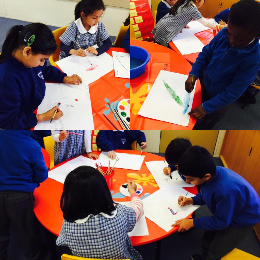 meps_esl's tweet photo. We are painting pictures for our sentences #fridayfun #esl #literacy http://t.co/Yl8Ldx68VK