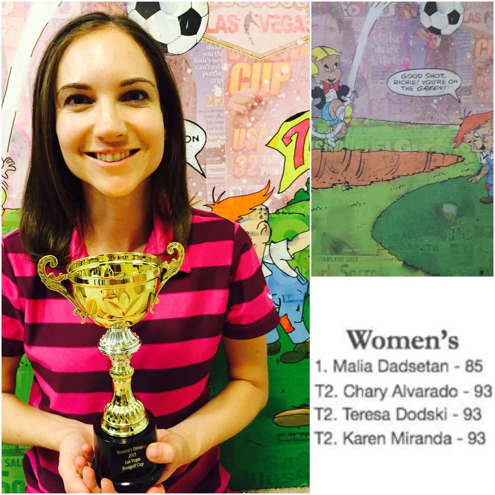 FootGolfNevada's tweet photo. #LASVEGASFOOTGOLFCUP winner women's division Malia Dadsetan Also she won an original canvas painting by @iam_crisp http://t.co/RI3hRTGza7