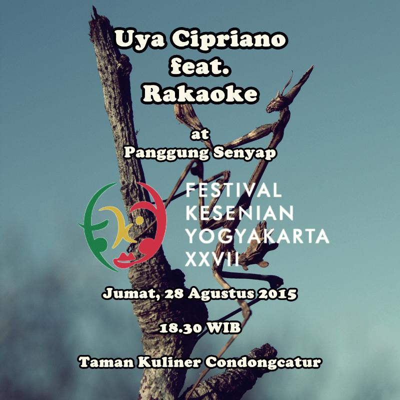 UyaCipriano's tweet photo. Hai! Nanti saya akan nganu di Panggung Senyap #FKY27 lho! Bersama @rakaoke akan memainkan lagu-lagu nganu. See ya! xD http://t.co/rmz4OhLSEi