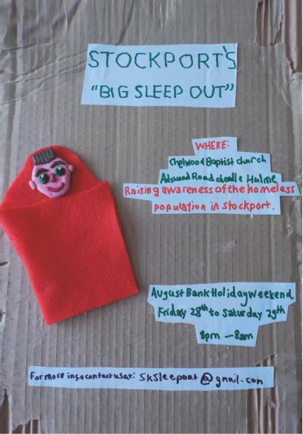 It's today! Stockport Big Sleep Out, @Chelwoodbaptist raising money and awareness for the homeless!