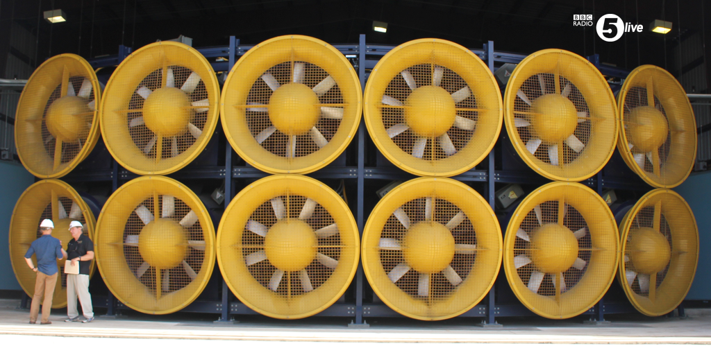 bbc5live's tweet photo. This wall of fans could help minimise devastation in the event of another #HurricaneKatrina http://t.co/7PYTslltDy http://t.co/MfbPlegBBo