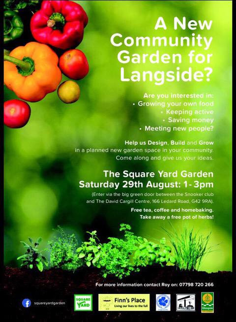 The_SquareYard's tweet photo. Tomorrow! Glasgow Southside, the launch of our community garden! Please come along &amp; RT 😃 http://t.co/J7UaWRbz7l