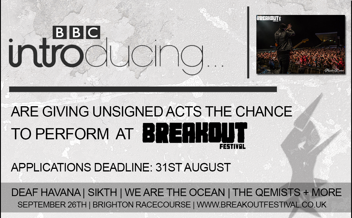 BreakoutFestUK's tweet photo. Last 3 days for bands to win our opening slot! @bbcsoutheast apply at http://t.co/OfzzIUlsOz and mention Breakout. http://t.co/YOaHZEHYbu