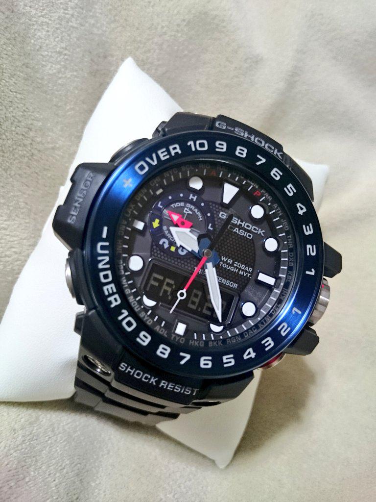 匕 キ イシ夕 Pa Twitter 新しくお迎えしました G Shock Gulfmaster Gwn 1000b 1bjf ソーラー 電波時計 気圧防水 方位 気圧 高度 温度計測 タイドグラフ 月齢表示 G Shock Casio 腕時計 Http T Co Pbxnryid