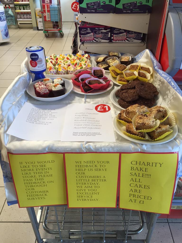 Charity bake sale in store today! Supporting <a href="/TheBHF/">British Heart Foundation</a> <a href="/DiabetesUK/">Diabetes UK</a> <a href="/ebj501/">Ellie Bell-Jones</a> @Doyle123mac <a href="/willjhudson/">will hudson</a>