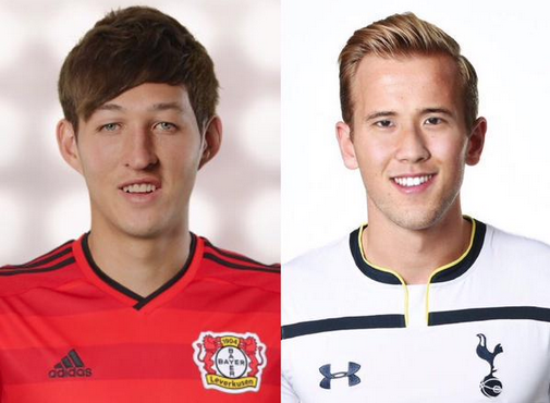 FootballFanCast's tweet image. There are some things you just can't un-see... Like this Kane/Son face-swap! #COYS #HereComesTheSon