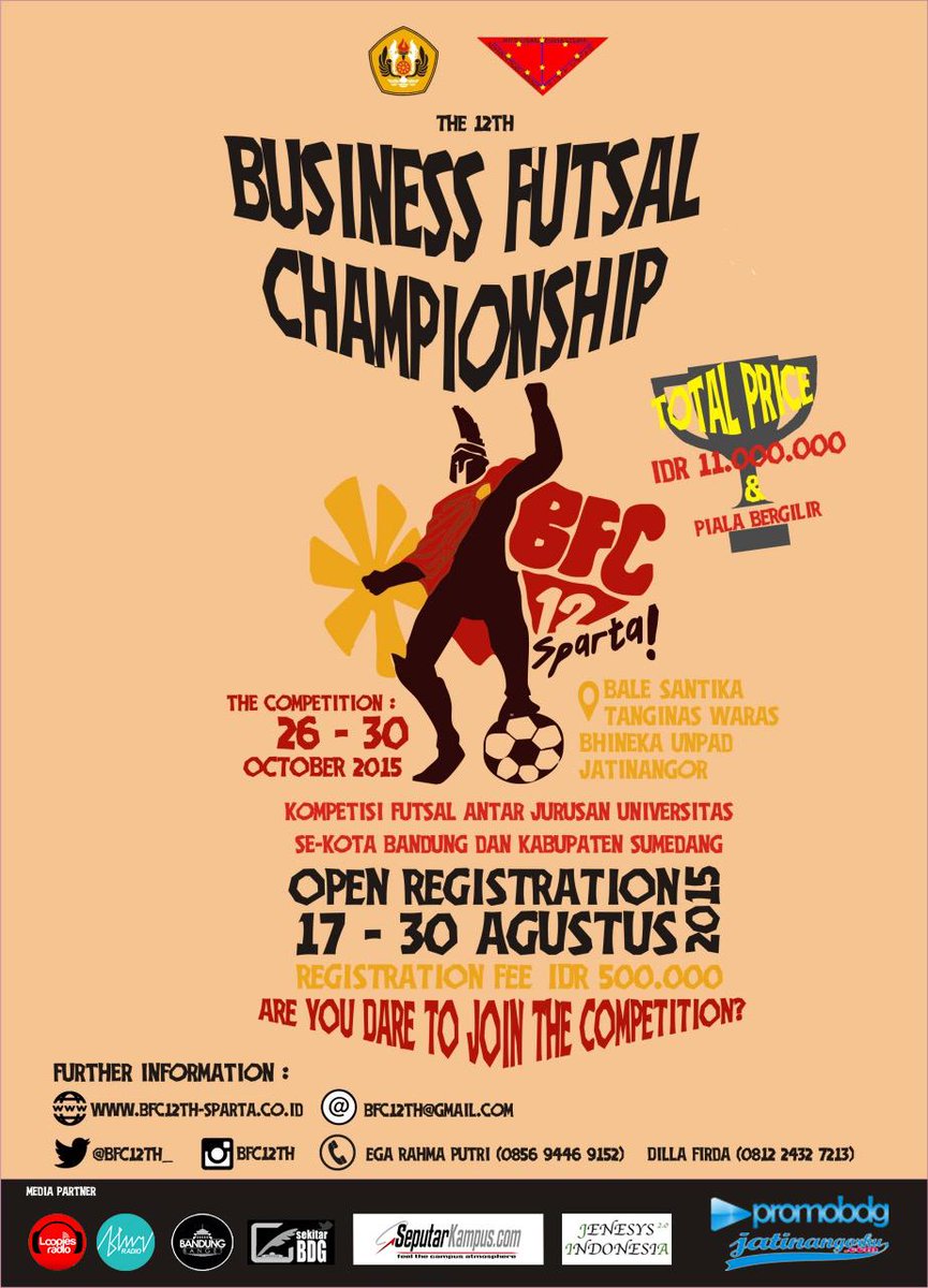 loopiesradio's tweet photo. Kompetisi futsal antar jurusan se Universitas Bandung dan Sumedang.
CP 081224327213/ 085694469152 http://t.co/mHZT5l4st8