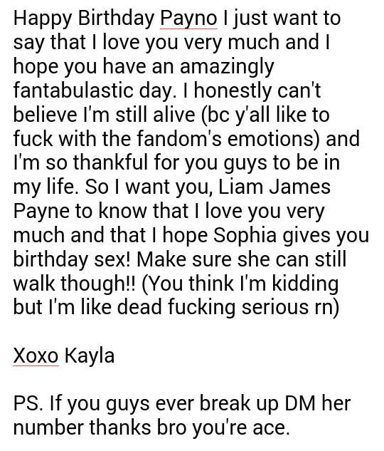 (Sorry this wasn\t like extra long but yeah Happy Birthday my sexy idol you!!)    ~Kayla 