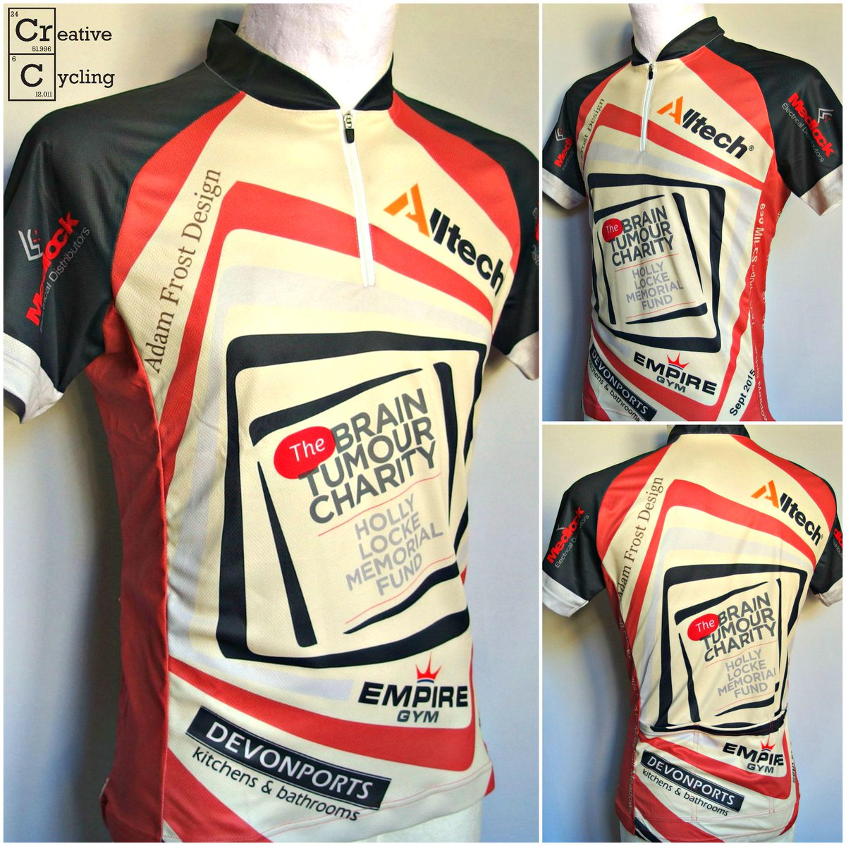 cycling_socks's tweet photo. New jersey for 650-mile cycling challenge to raise money for @BrainTumourOrg by @teamtyrouk in memory of Holly Locke http://t.co/omsfCJ7vVo