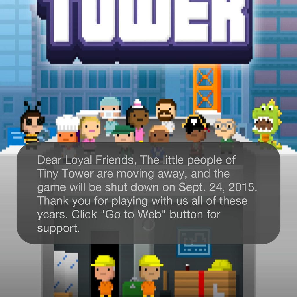 ChuDust's tweet image. Feeling quite sad 😔 have developed an attachment over the years #TinyTower #NimbleBit anyone know similar games?