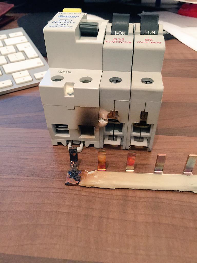 EPropImprove's tweet image. Nice thing to find on an EICR. Customer said he could smell burning a while ago!!