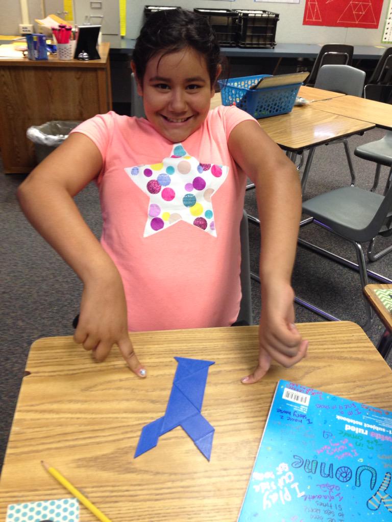 HMSmathrocks's tweet image. Tangram initials! #mathcanbefun #hillsdale