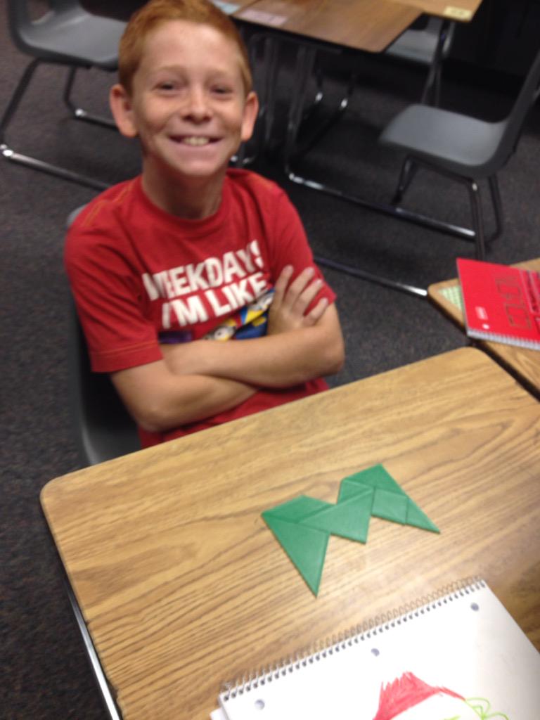 HMSmathrocks's tweet image. Tangram initials #mathcanbefun #hillsdalehuskies