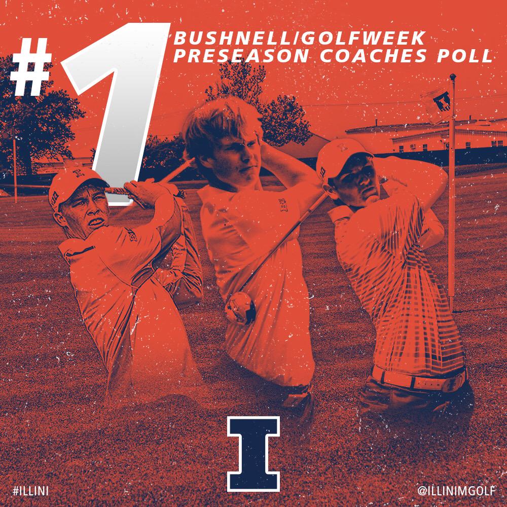 Have you heard? The #Illini earned the preseason No. 1 spot in the Bushnell/Golfweek Preseason Coaches Poll!