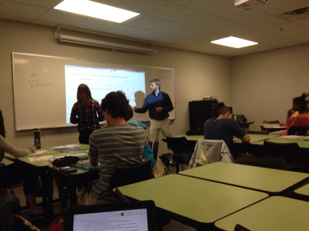 IanSBronson's tweet photo. Great learning in Geometry class this morning. Note the collaborative effort with both Mr Gilbertson and a student. http://t.co/XFRKJEUn5K