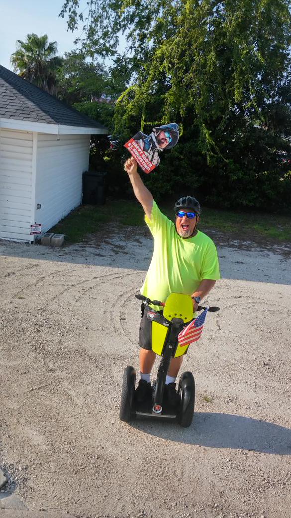 Pedro loves to glide thru #StAugustine ! So does Kev obviously! #celebrate450  #pedroselfie #segsbytbesea