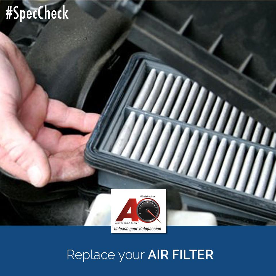 mahindraaq's tweet image. Replacing a clogged air filter can improve mileage by about 10%. #SpecCheck