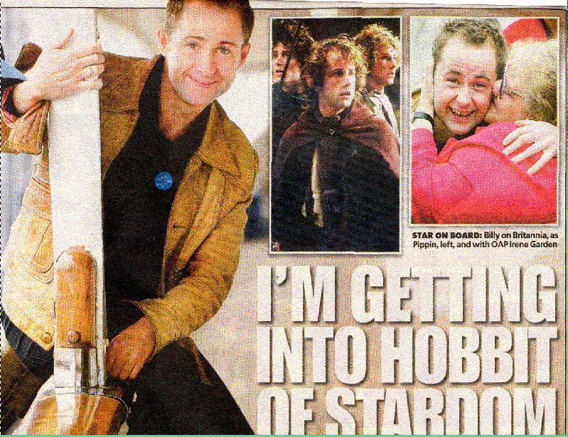 Happy Birthday Billy Boyd! this is the first article we found about you in LOTR 