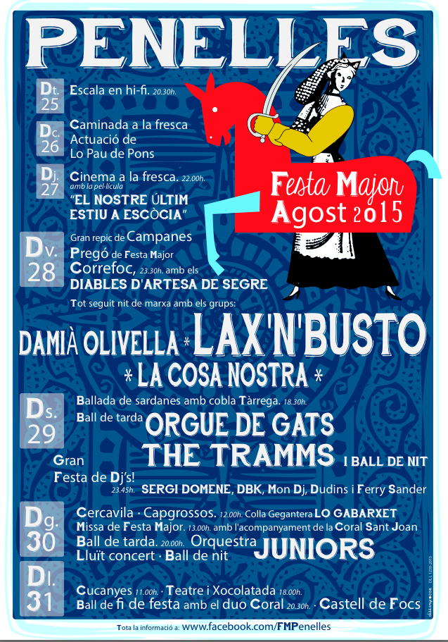 Concerts_Lleida's tweet photo. #FestaMajor Penelles: @laxnbusto, #LaCasaNostra i @damiaolivella. Cartell: http://t.co/WKbRGrGR53