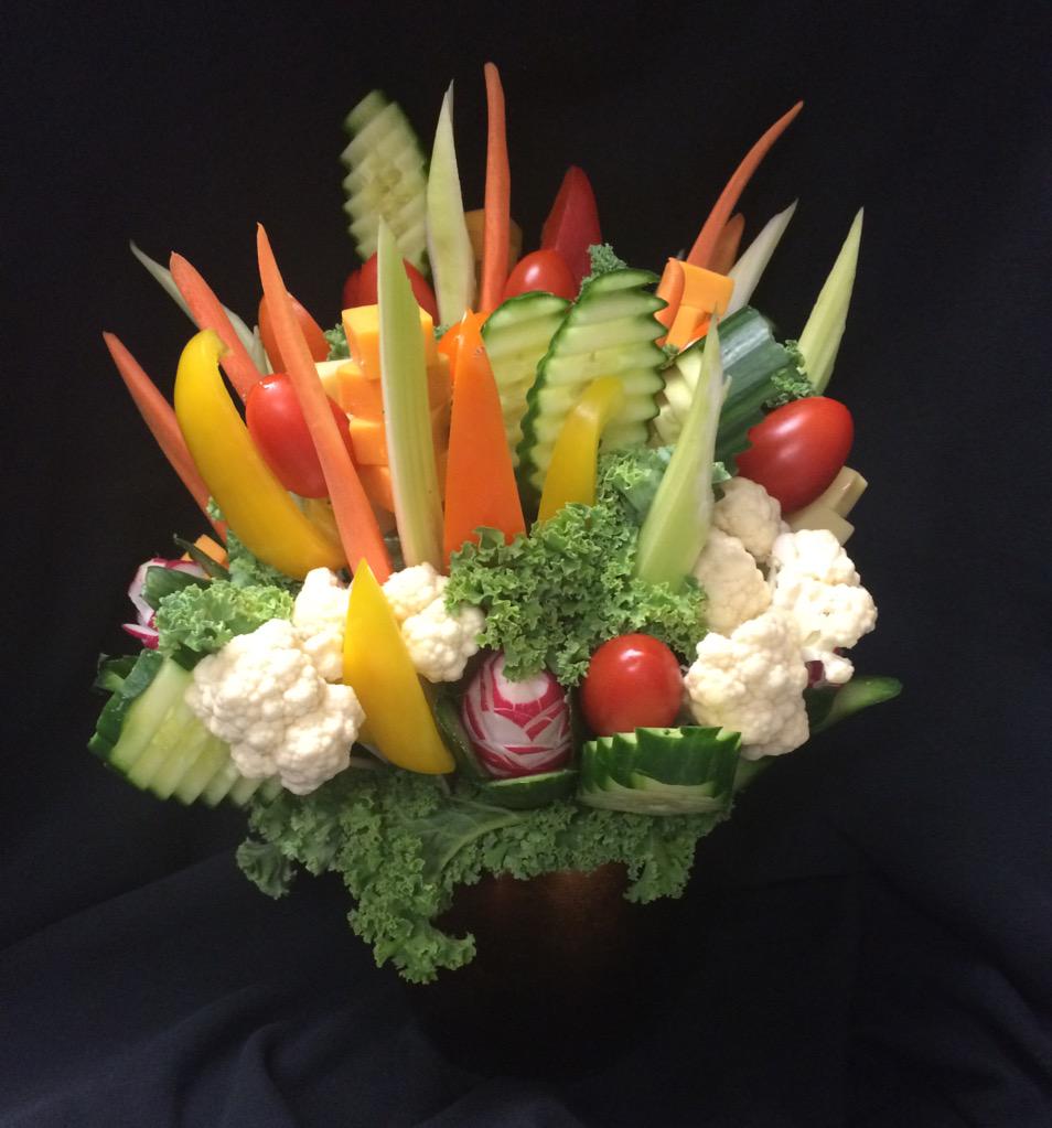 T.G.I. Veggie!  A nice scent free treat. #fruitarrangement blossomsfruitarrangements.com or 705-725-9259