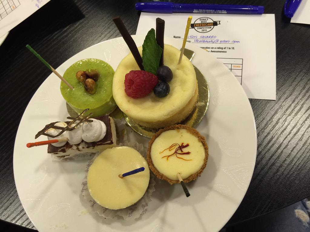 allysonnikole's tweet photo. Currently at the yummiest event! @UrbanPointDoha #DohaCheesecake #foodie #doha #qatar #FoodBloggersQTR #foodblogger http://t.co/3TKA3XQG0U