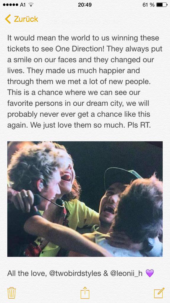 twobirdstyles's tweet image. We really want to win this contest, please retweet 💜 @leonii_h #iWantToSee1D @onedirection @CrowdmixPop