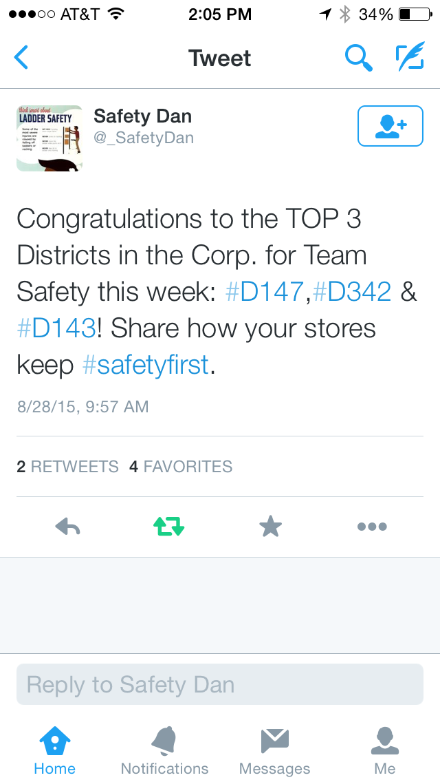 Amazing recognition for D342 from HQ! Awesome job team! #SafetyFirst <a href="/AdamFroeber/">Adam Froeber</a> <a href="/ConnieDroge/">Connie Droge</a> <a href="/RichardKirbyTGT/">Richard</a>