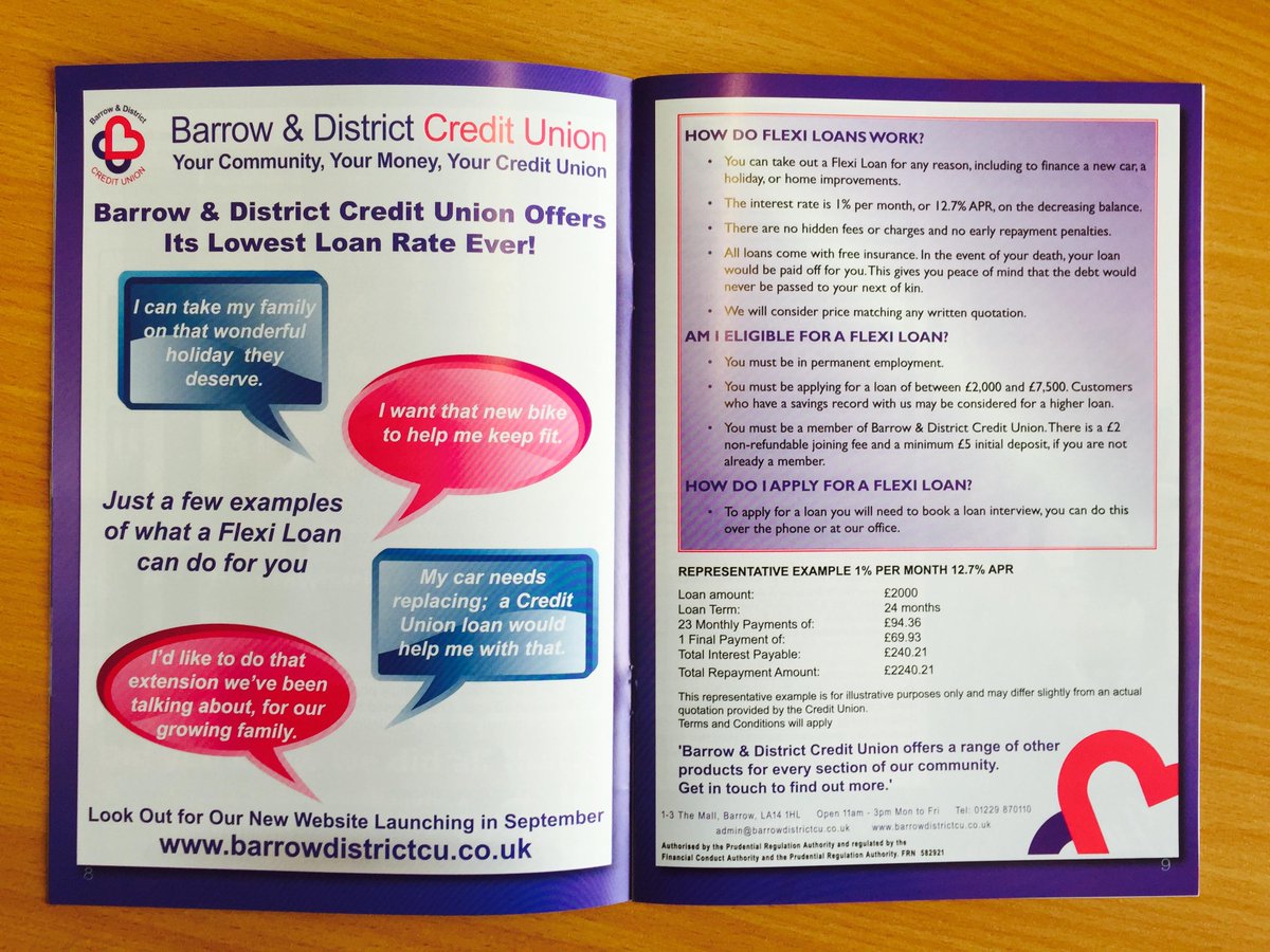 BarrowCU's tweet image. Great to see September's @ThePinfoldLocal is out. There's two pages on our new Flexi Loans. Get a copy at our office!