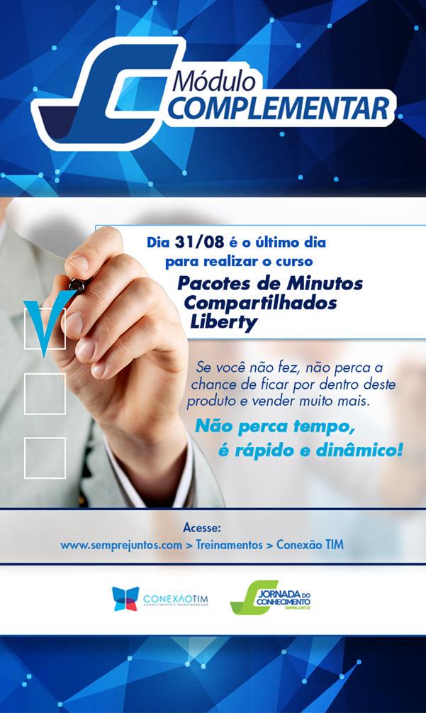 ritaborges77's tweet photo. Não perca a oportunidade de realizar o curso Pacote de Minutos Compartilhados Liberty! Até 31/08. http://t.co/lrN0Y8ZOaa