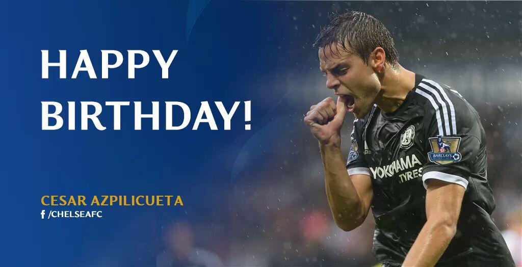 August 28th
Happy birthday to César Azpilicueta, who turns 26!  