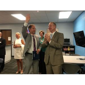 Great first week Jefferson family!!! A visit from State Sup Dr. Tony Smith..checking out the Jeff learning hub in pic