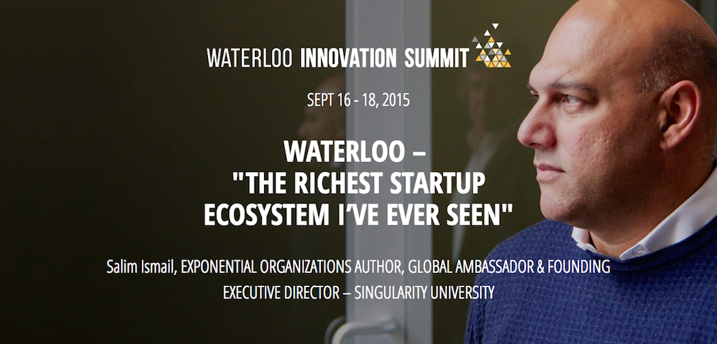 UWaterloo's tweet photo. #WINS15 keynote @SalimIsmail says #Waterloo is "the richest startup ecosystem I've ever seen" http://t.co/86tdb4YSGj http://t.co/k9852nX941