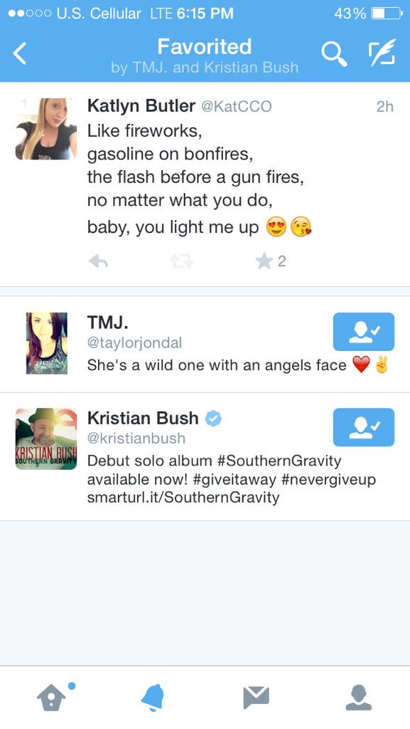 KatCCO's tweet photo. 😃 @kristianbush thank you for the amazing music and the favorite! Bring your lovely self to Iowa soon please!!! http://t.co/rduuq2RZw7