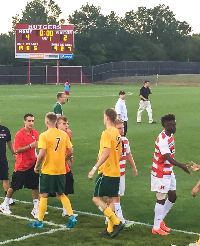 Congrats to <a href="/RUMensSoccer/">Rutgers Men's Soccer</a> on its 4-2 season-opening win over Siena. <a href="/RUAthletics/">Rutgers Scarlet Knights</a> improves to 4-0 this fall.