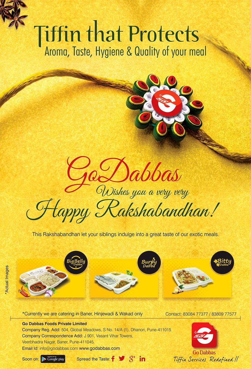 GoDabbas's tweet photo. Happy Raksha Bandhan http://t.co/XkZQl2kmyn