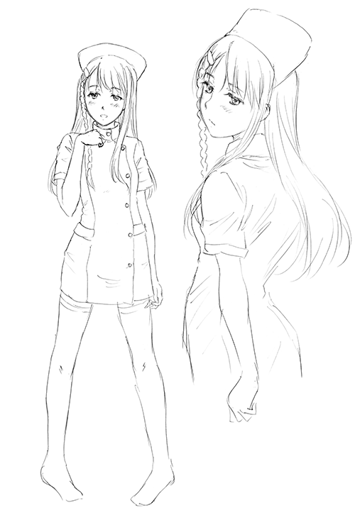 むぎ Ar Twitter これ描いてみたけど 雑賀さんの描き方つかんだと思ったはずがすっかり忘れてしまっていた ちなみに白衣をナース服と思い込んでいたけどいいんだろうか まあいいか T Co Nxzmwmnwzv Http T Co Pi2faopysm