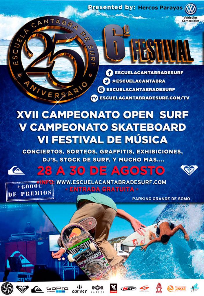 Buenos días desde la playa #Somo. Sigue el Festival 25 aniversario de la <a href="/ESCUELACANTABRA/">ESCUELA CÁNTABRA DE SURF</a> con: #FestivalECS #ECS25