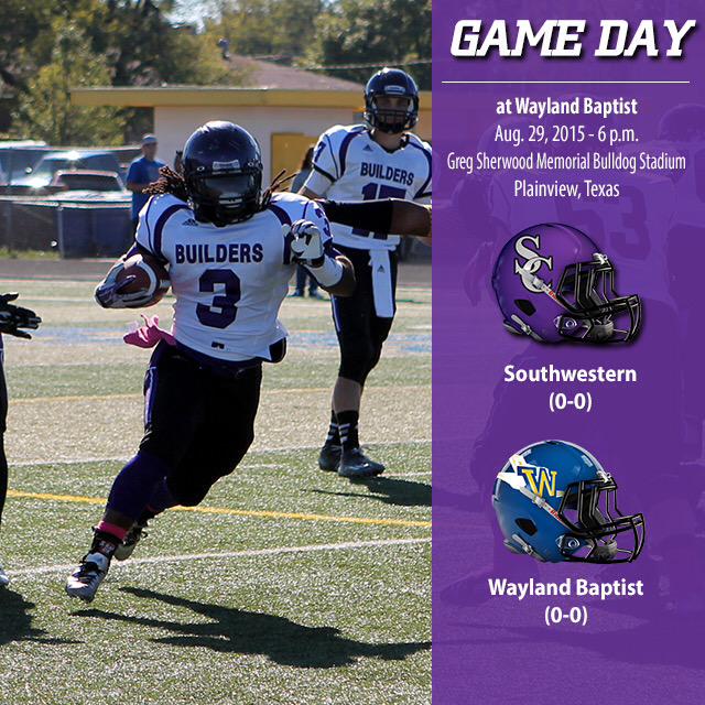 buildersports's tweet image. Today is the day! @BuilderFootball opens the 2015 season with a 6pm kickoff at @wbuathletics! It's #GameDay!