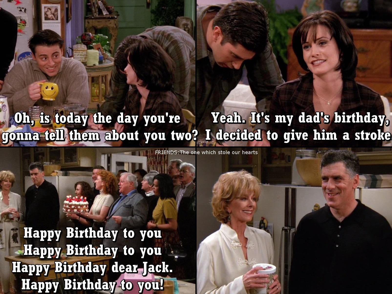 Not a best birthday for Jack. But let\s wish many happy returns of the day to Elliott Gould (Jack Geller) :) 