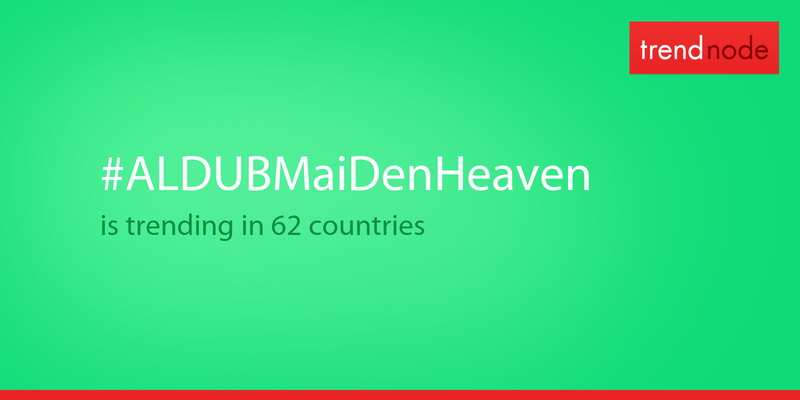 trendnodecom's tweet photo. #ALDUBMaiDenHeaven is now trending in 62 countries. Read more at http://t.co/IEKz0TY6dU http://t.co/exJWN5UNMp