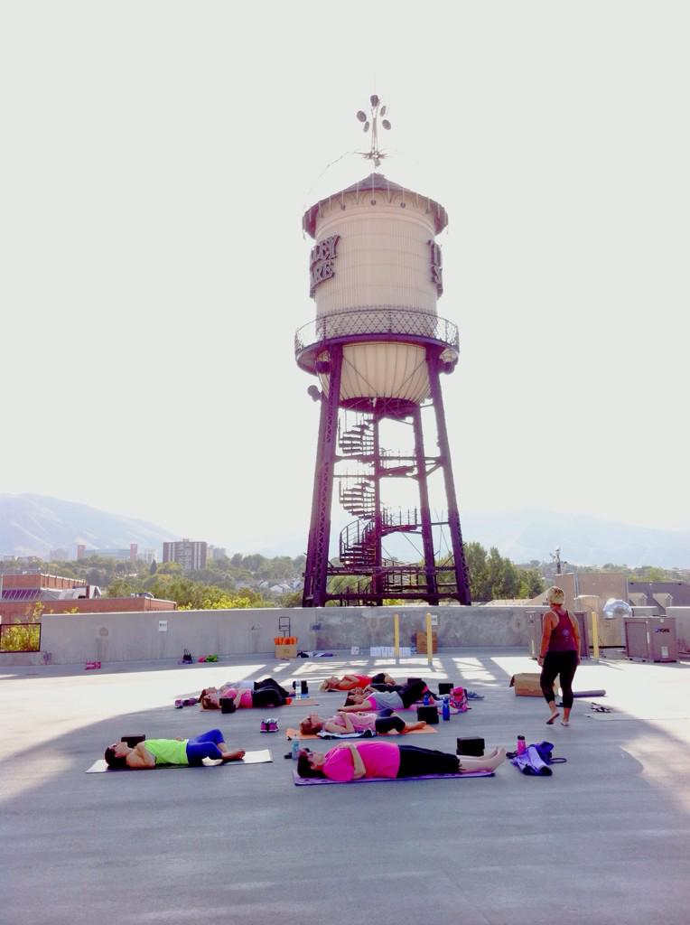 PhotOgden's tweet photo. Rooftop yoga with cancer survivors and co-survivors. http://t.co/XdKjXi9Tia