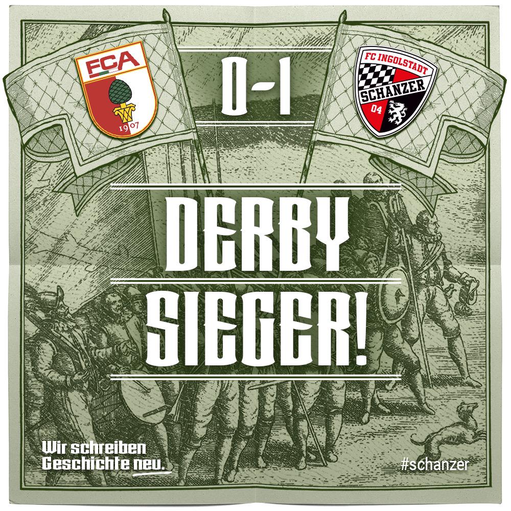 Unfassbar, der Derbysieg ist perfekt! Der 2. Sieg im 3. Spiel der #Schanzer-BL-Geschichte. 
___
#FCAFCI 0:1 🎉😃⚽️💪⚫️🔴