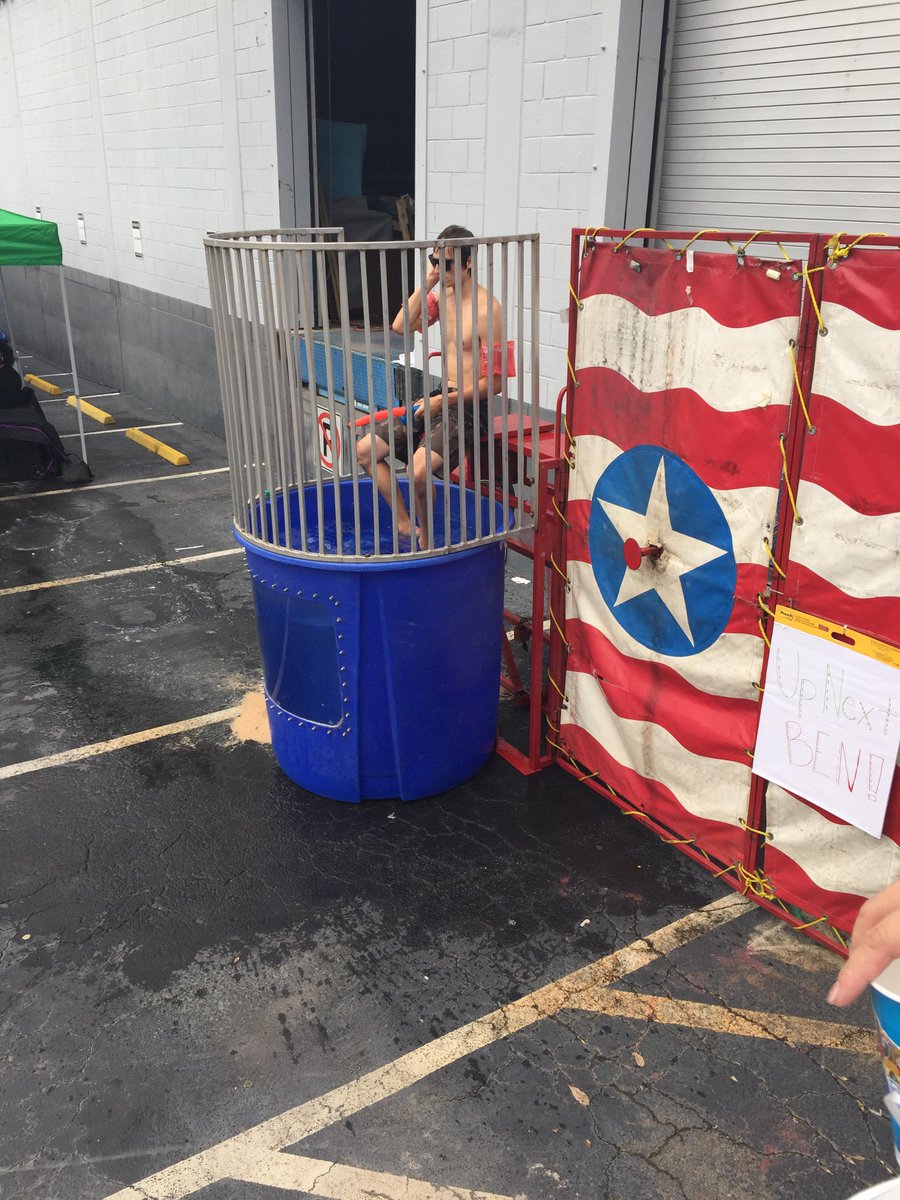 AtlantaBalletPR's tweet photo. #ABBlockParty is underway! #ABDancerBen just got dunked! @AtlantaBallet #DunkaDancer http://t.co/JTc5WYEJuH