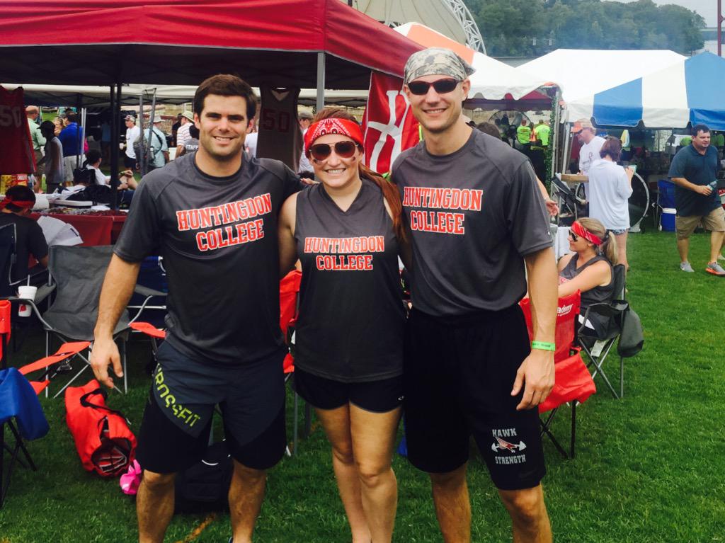 BCA's @markMcolson <a href="/DrewHarrell22/">Drew Harrell</a> @pattyaeverett rep. their alma mater <a href="/HuntingdonColl/">Huntingdon College</a> at the Mont. Dragon Boat race