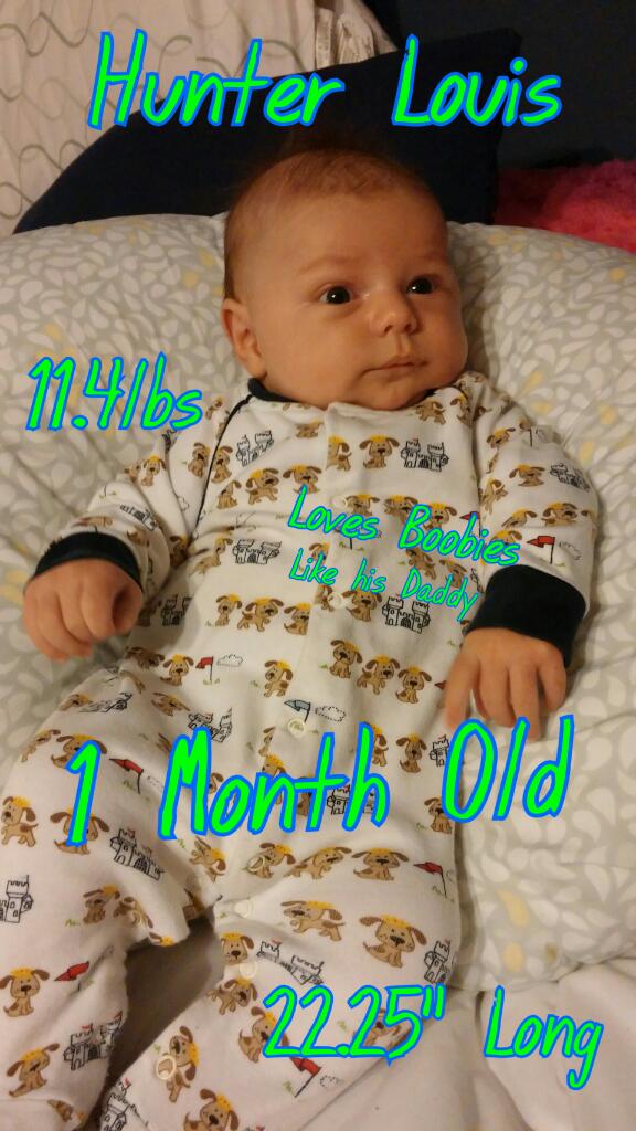 Mom_of3Dogs's tweet photo. My little handsome man! He was a month old yesterday #HunterLouis #HunterLouisEvans http://t.co/mqVRQI3mLS