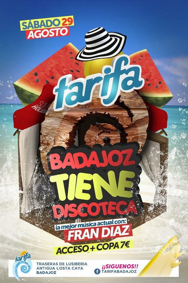 TarifaBadajoz's tweet photo. BADAJOZ TIENE DISCOTECA y está lista para otro gran #sábado de calor+musicón+ambientazo!! GO TARIFA!! http://t.co/ZonKmSMcWC