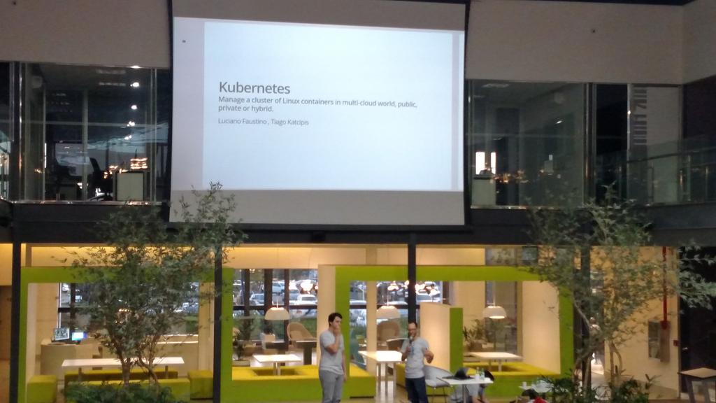 wilsoonalmeida's tweet photo. Kubernetes - Manage a cluster of Linux containers in multi-cloud (Luciano, Katicipis) #docker #dockerfloripa #neoway http://t.co/RXzJfbdLsb