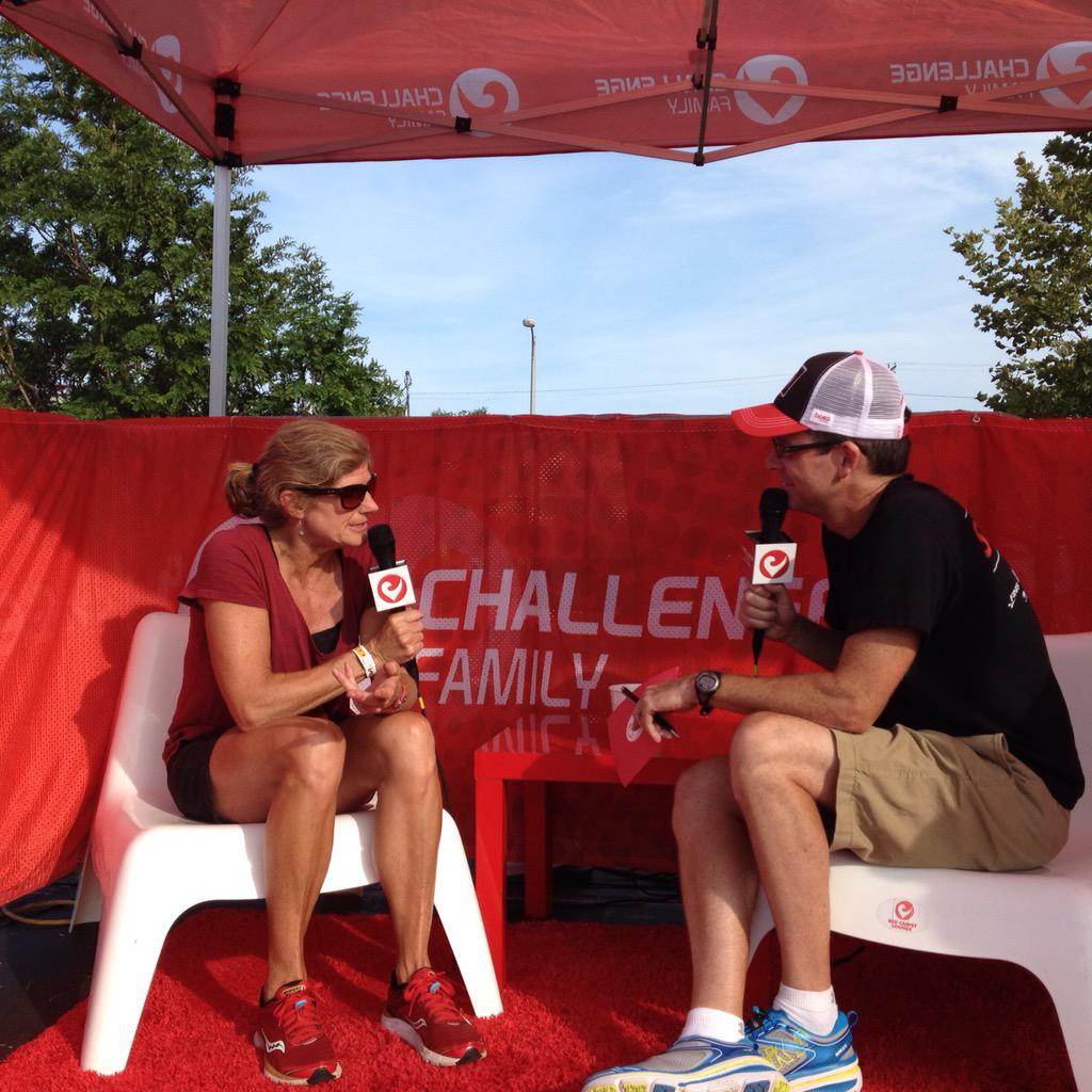 The Goddess being interviewed at Challenge Maine.  <a href="/karensmyers/">Karen Smyers</a> <a href="/TeamPsychoTri/">Team Psycho</a> <a href="/ChallengeAC/">Challenge USA</a>