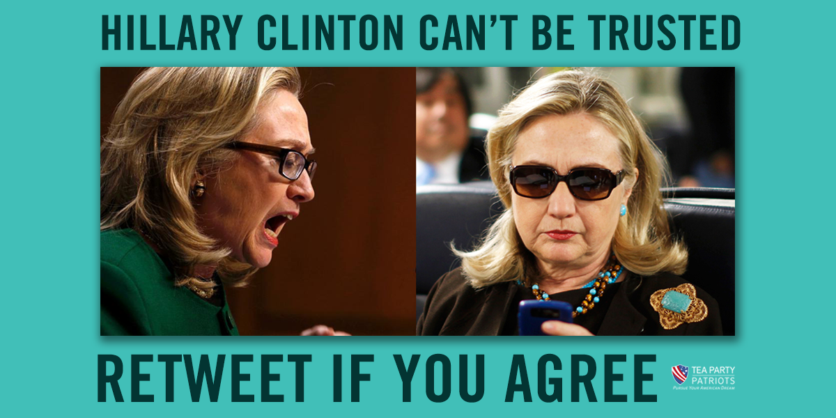TPPatriots's tweet image. One email in Hillary's private server contained classified intelligence from 3 diff agencies! She can't be trusted.